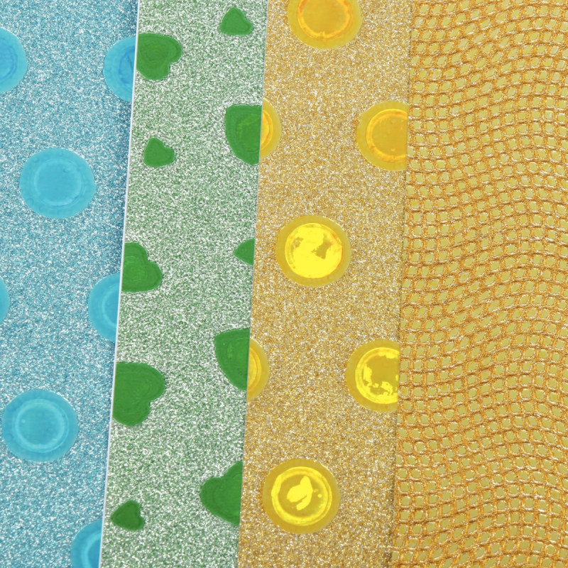 Pochette de 10 feuilles pailletées holographiques adhesives format A4