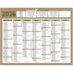 Calendrier semestriel 7 mois par face Natura 21x26,5cm