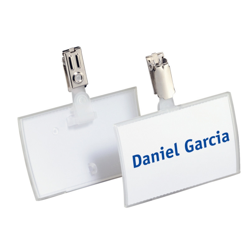 Boîte de 25 badges pliables Click Fold fixation pince + bretelle