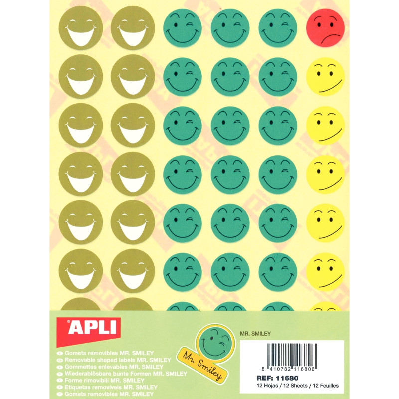 Pochette de 576 gommettes sourires