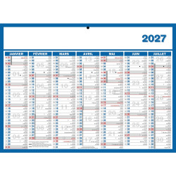 Calendrier semestriel 7 mois par face 29x39,5cm souple