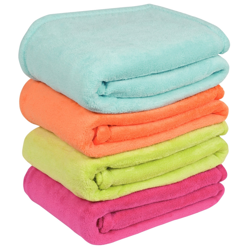 Couverture polaire microfibre 100x75cm anis