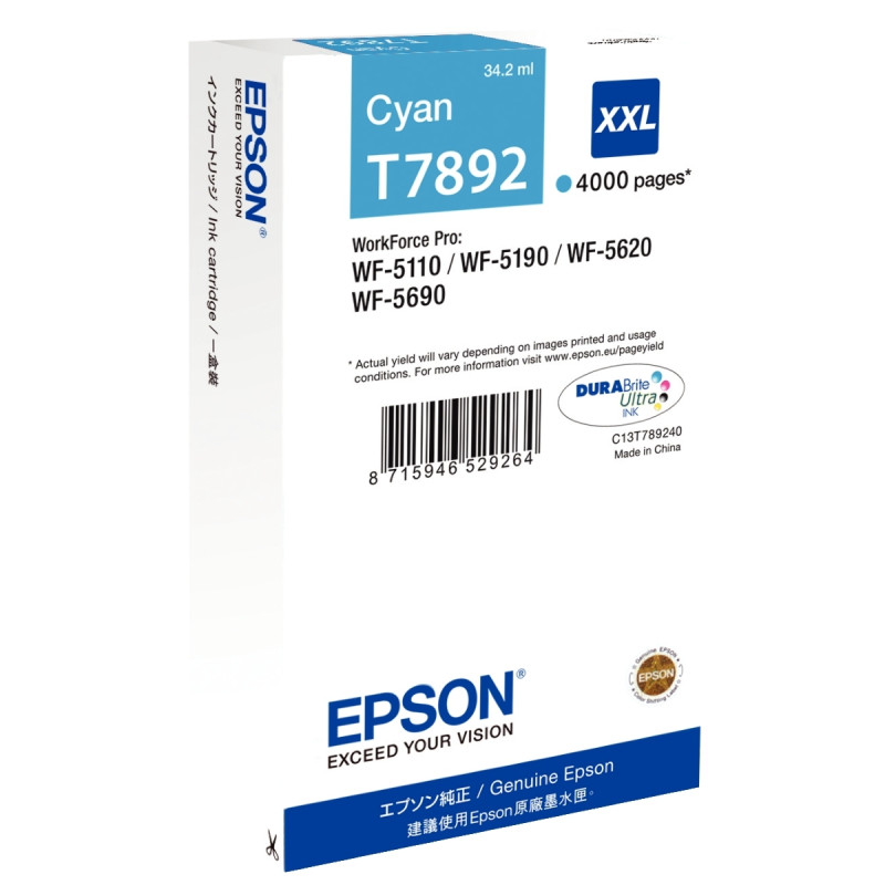 Epson T789240 cartouche jet d'encre cyan très haute capacité authentiq