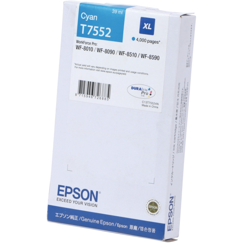 Epson T755240 cartouche jet d'encre cyan haute capacité authentique