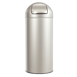 Poubelle à trappe en acier 45L grise
