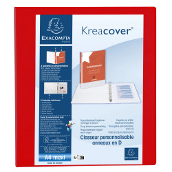 Classeur PP personnalisable Kreacover - 4 anneaux en D 40mm - A4 maxi