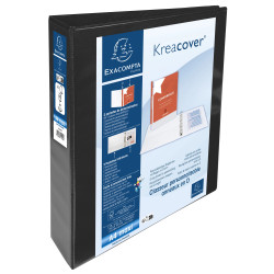 Classeur personnalisable rigide 2 poches KreaCover - 4 anneaux en D 40mm - A4 maxi