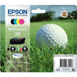 Epson BALLE DE GOLF / 34 lot 4 cartouches encre noire, cyan, magenta,