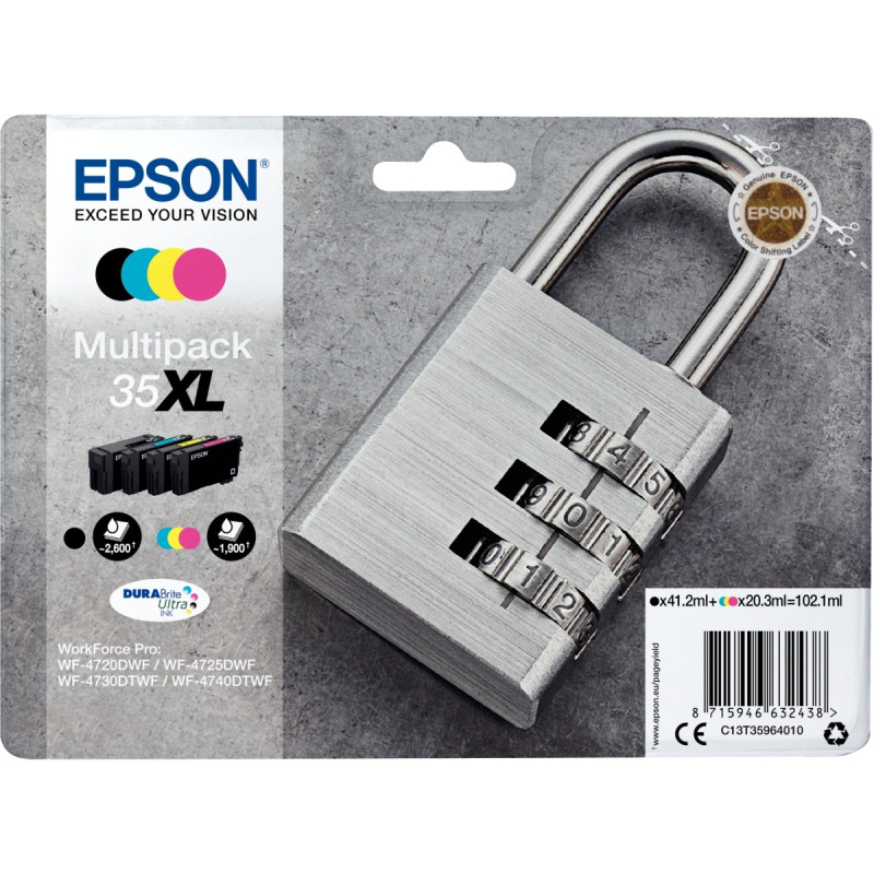 Epson CADENAS / 35XL lot 4 cartouches encre NCMJ haute capacité authen