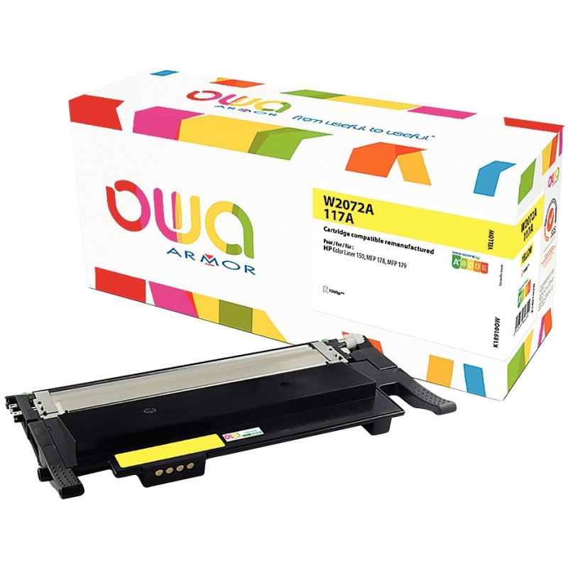 OWA cartouche laser jaune remanufacturée compatible HP 117A (W2072A)