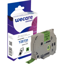 Ruban TZE 731 noir sur vert 12 mm x 8 m compatible