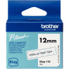 Recharge Brother BTAG blanc sur transparent 12 mm