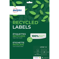 Paquet de 315 étiquettes recyclées laser et jet encre 63.5 x 38.1mm
