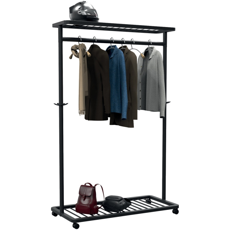 Vestiaire mobile 30 cintres noir