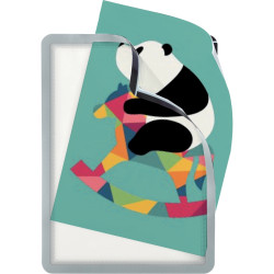 Sachet de 2 pochettes adhésives repositionnables Magneto A4 gris