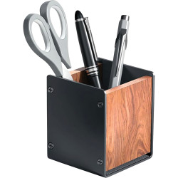 Pot à crayon aluminium et bois