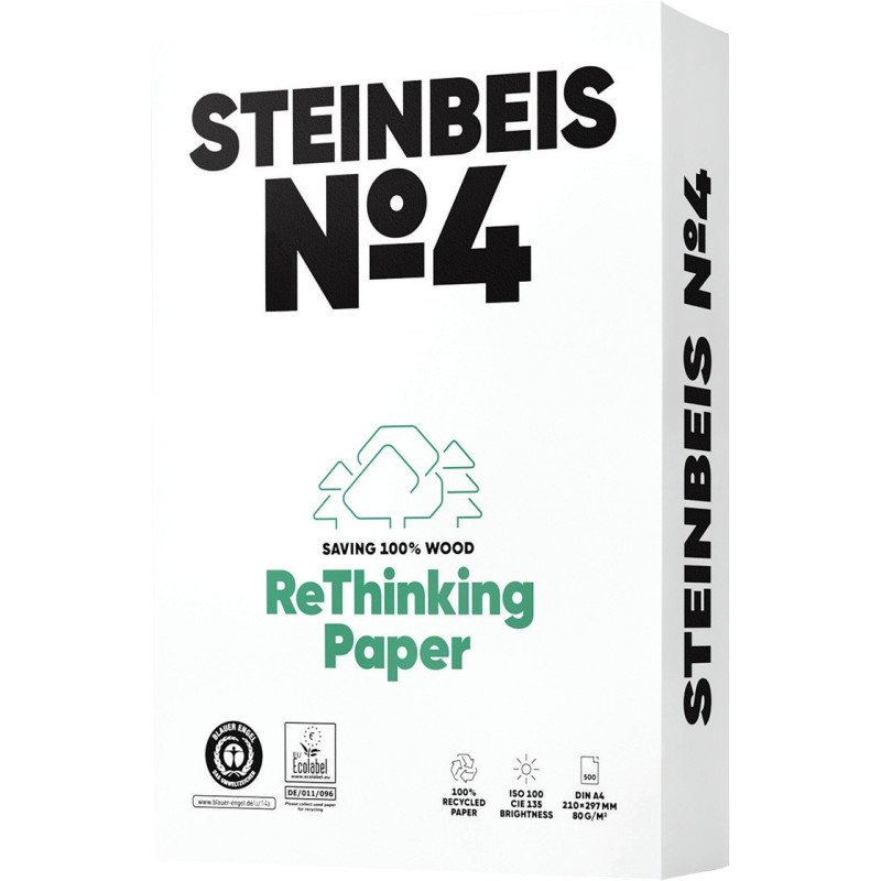 Ramette de 500 feuilles format A3 80g blanc STEINBEIS N°4