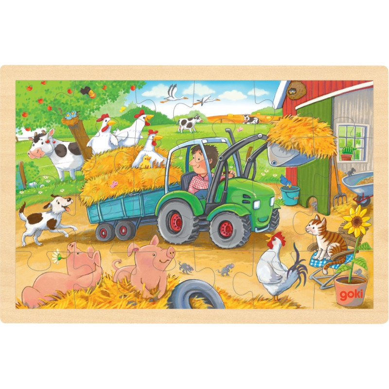 Lot de 4 puzzles à cadre en bois assortis, 24 pièces