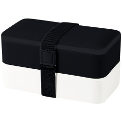 Lunchbox noire 2 compartiments avec couverts