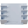 Porte marqueurs tableau verre 4 places bleu