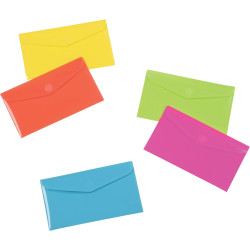 Pochette enveloppe HAPPY FLUO en polypropylène pour chéquier, coloris