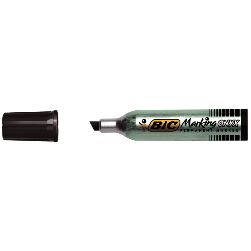 Boîte de 12 marqueurs permanents ONYX 1481 pointe biseautée noirs
