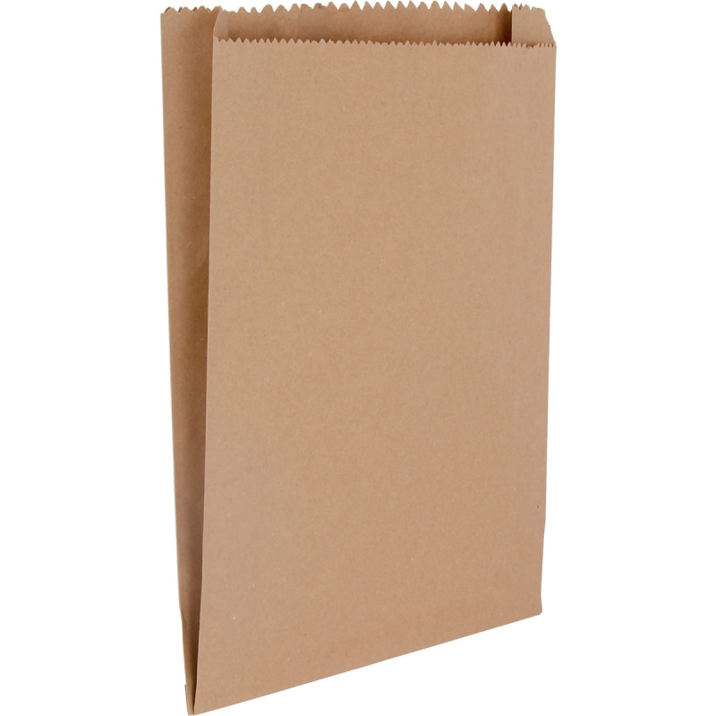 Paquet de 10 sacs kraft brun 30+8x50 sans poignées