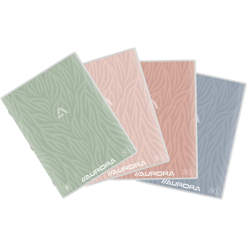 Cahier piqué AURORA 72 pages 80g, format A4, quadrillé 5x5