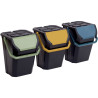 Kit 3 poubelles tri sélectif Frida 37 litres