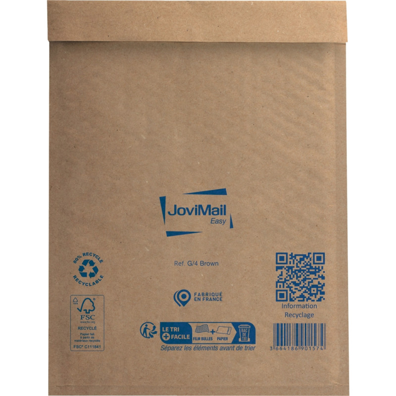 Paquet de 10 pochettes bulles papier 240x330mm Kraft