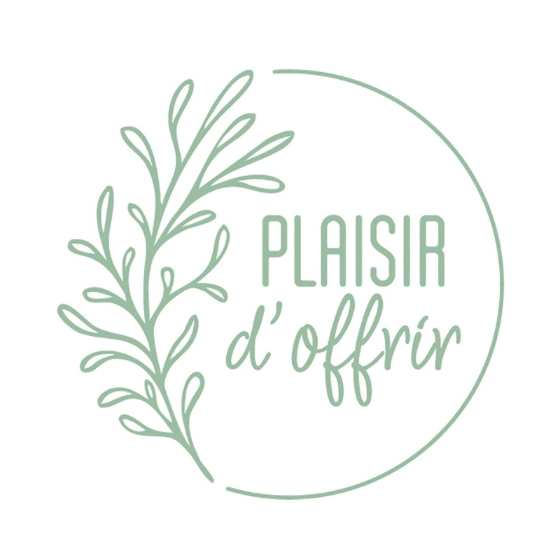 Rouleau de 500 étiquettes célébrations "Plaisir d'offrir" Ø35mm vert s