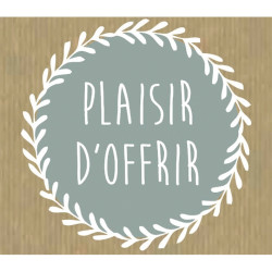 Rouleau de 500 étiquettes célébrations "Plaisir d'offrir" 40x35 mm gri