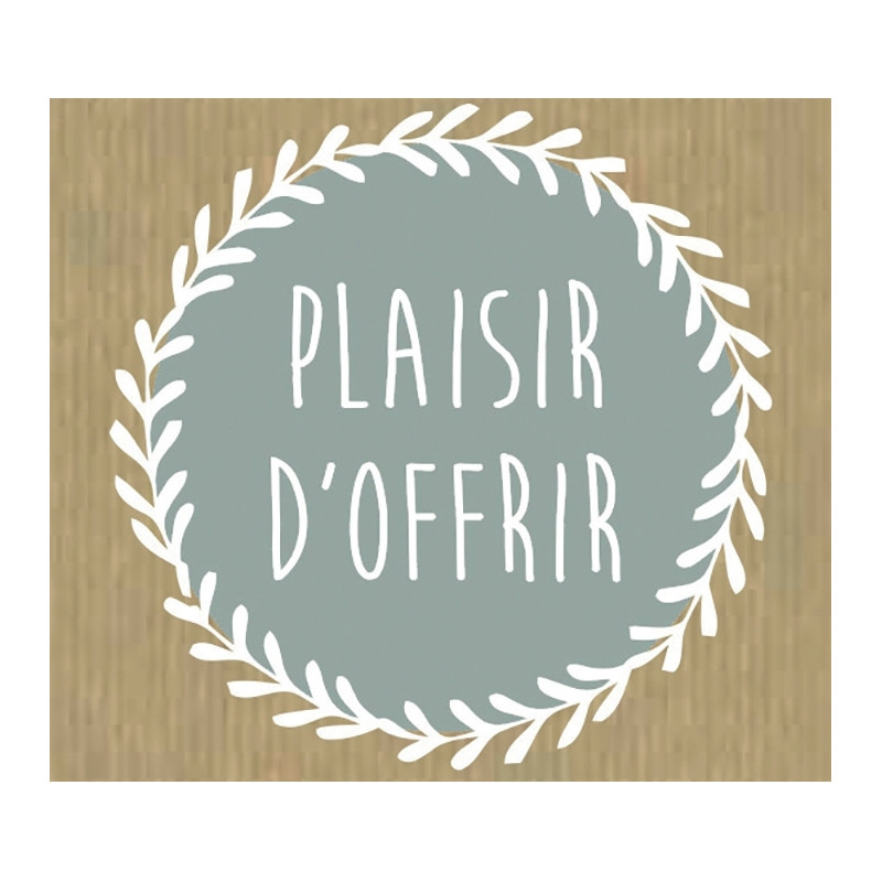 Rouleau de 500 étiquettes célébrations "Plaisir d'offrir" 40x35 mm gri