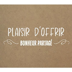 Rouleau de 500 étiquettes célébrations "Plaisir d'offrir" 40x35mm kraf