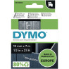 Recharge Dymo D1 12mm x 7m blanc sur transparent