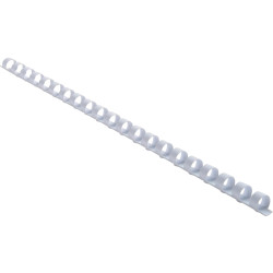 Boîte de 25 reliures plastiques couleur Ø 10mm blanc