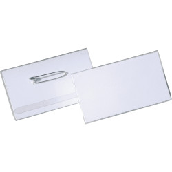 BOITE DE 50 PORTE BADGE BROCHE 40 X75 MM