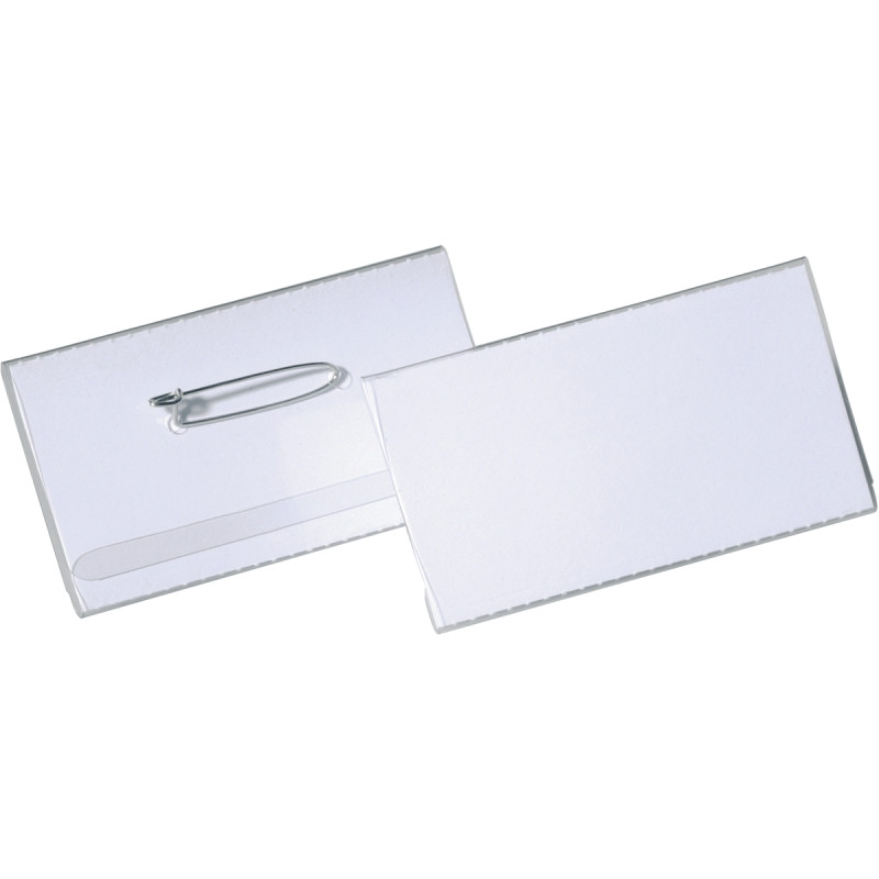 BOITE DE 50 PORTE BADGE BROCHE 40 X75 MM