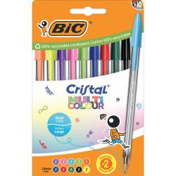 Pochette de 10 stylos bille Multicolour assortis