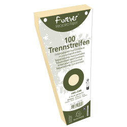 Paquet 100 fiches intercalaires trapézoïdales unies perforées Forever - 105x240mm