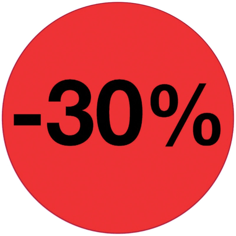 Rouleau de 2000 étiquettes sticker ETA -30% fluo