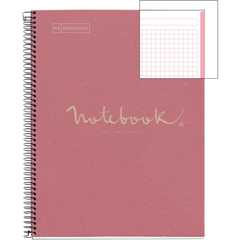 NOTEBOOK MIQUELRIUS format A4, 80 feuilles 80g, quadrillé 5x5, couvert