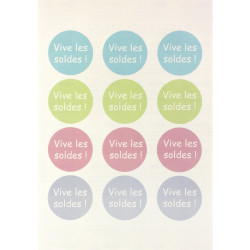 Boîte de 240 étiquettes badges adhésifs ronds Ø51mm blanc