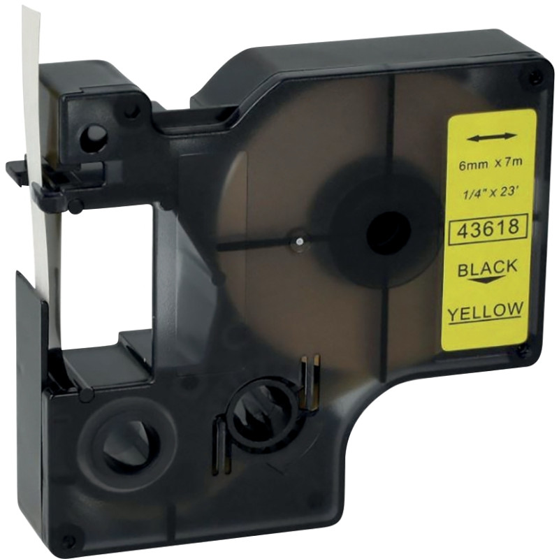 Recharge D1 6mm x 7m noir sur jaune compatible