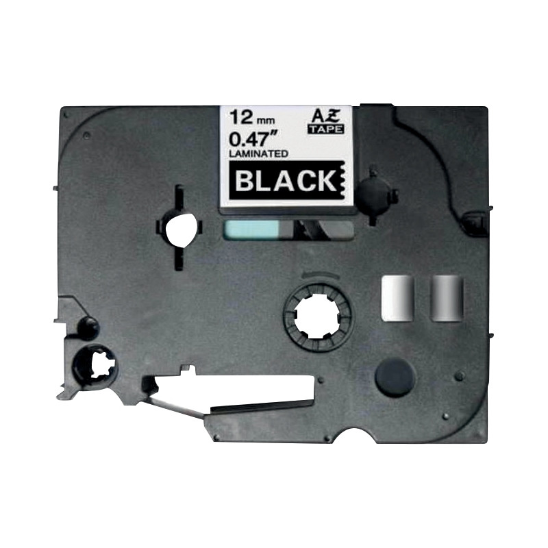 Recharge TZE 335 blanc sur noir 12 mm x 8m compatible