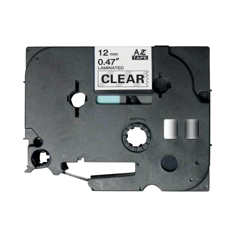 Recharge TZE noir sur transparent 12mm x 8m compatible