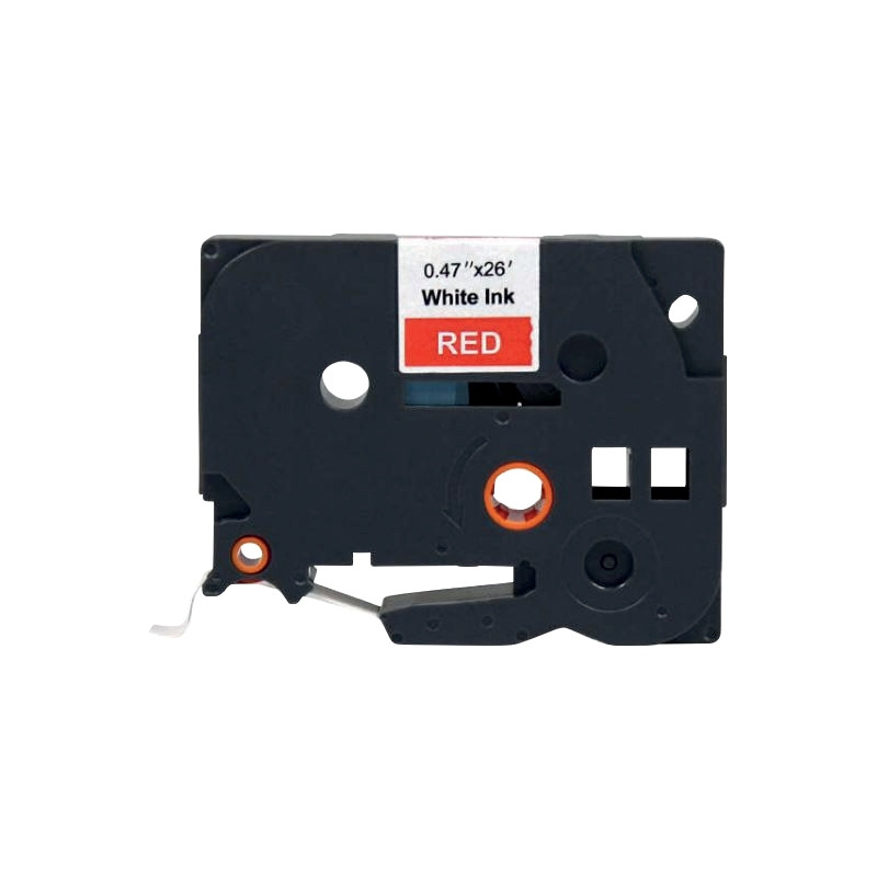 Recharge TZE rouge sur blanc 12mm x 8m compatible