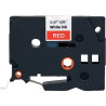 Recharge TZE rouge sur blanc 12mm x 8m compatible