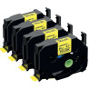 Recharge TZE noir sur jaune 18mm x 8 m compatible