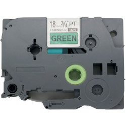 Recharge TZE noir sur vert 18 mm x 8 m compatible